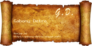 Gabony Detre névjegykártya